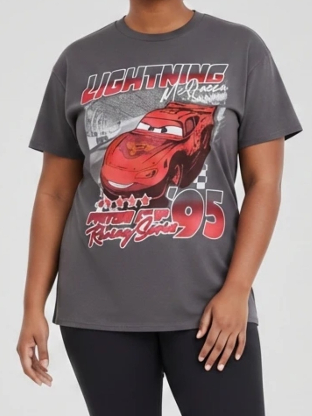 Lightning McQueen Graphic Tee Charcoal Gray & Red